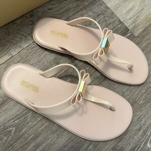 Michael Kors Baby Pink Bow Sandals Size 7